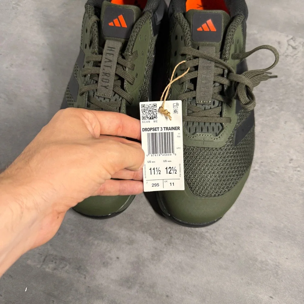 adidas Dropset 3 Trainers Mens 11.5 Black Green Orange HEAT.RDY Training JR1671